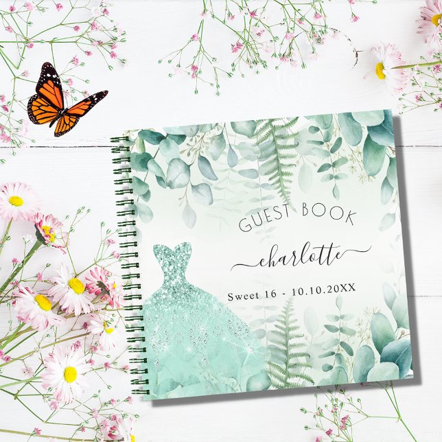Gästebuch Sweet 16 eucalyptus Greenry woodland Notizbuch (Von Creator hochgeladen)
