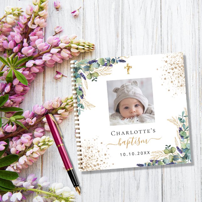 Gästebuch Taufe Foto Eukalyptusgrün Notizbuch (Von Creator hochgeladen)