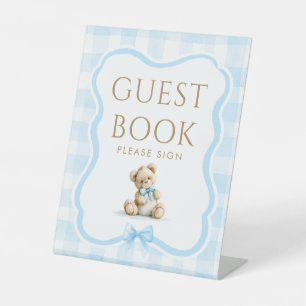Gästebuch-Teddy-Bär-Baby-Shower-Tischschild Sockelschild