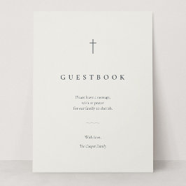 Gästebuch-Tischschild 'Grace Stone Minimal Cross'