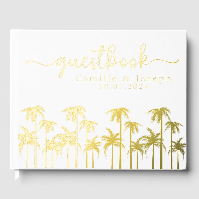 Gästebuch Tropical Palm Hochzeit in Urlaubsort (Vorderseite)