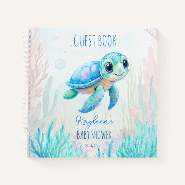 Gästebuch unter der niedlichen Schildkröte Notizbuch (Vorderseite)