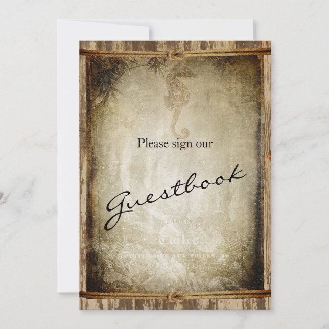 Gästebuch Wedding Sign - Schönes Holz Einladung (Vorderseite)