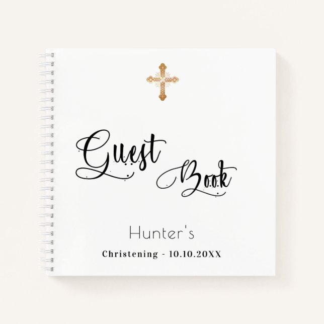 Gästebuch: weiße schwarze Schrift Notizbuch (Vorderseite)