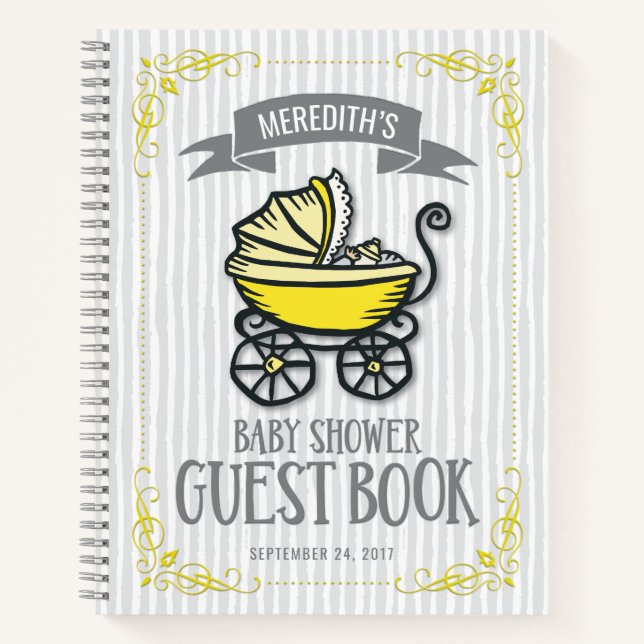 Gästebuch "Yellow-Themed Baby Shower" Notizbuch (Vorderseite)