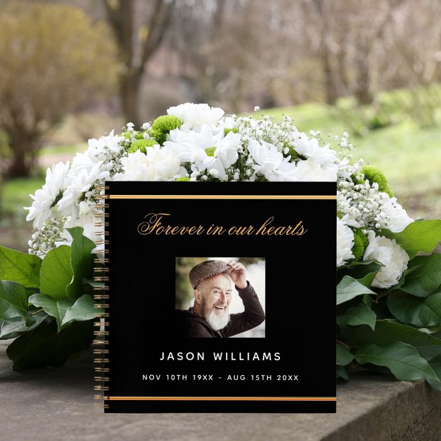 Gästebuchbeerdenkmal Schwarzes Foto Notizbuch (Von Creator hochgeladen)