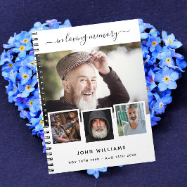 Gästebuchbeerdigung Foto Collage White Memorial Notizbuch