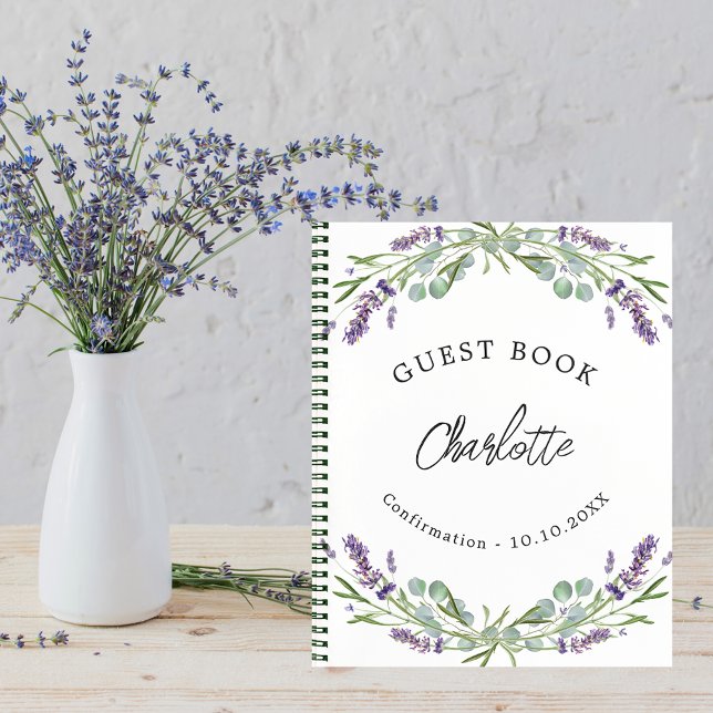 Gästebuchbestätigung lavender violet eucalyptus notizbuch (Von Creator hochgeladen)