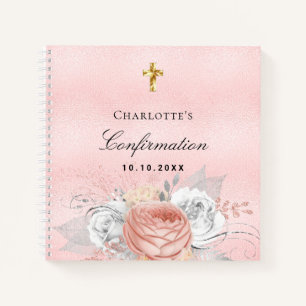 Gästebuchbestätigung Rose Gold Blume Notizbuch