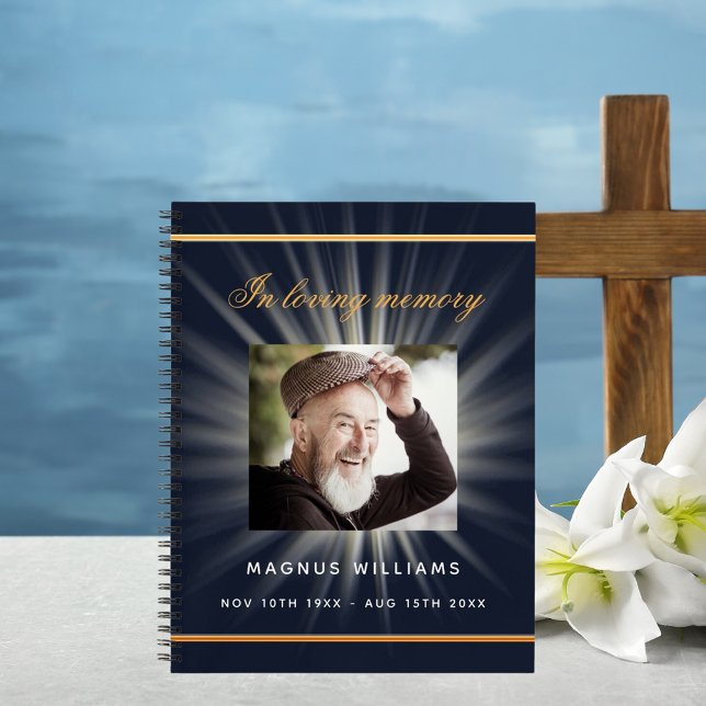 Gästebuchdenkmal Beerdigung blaues Foto Notizbuch (Von Creator hochgeladen)