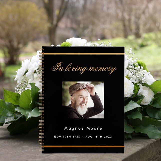 Gästebuchdenkmal-Beerdigung schwarzes Foto Notizbuch (Von Creator hochgeladen)