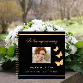 Gästebuchdenkmal-Beerdigung schwarzes Foto Notizbuch