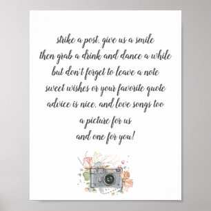 Gästebuchplakat für Hochzeiten Foto Poster