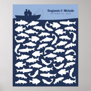 Gästebuchposter 'Gone Fishing' - 50 Unterschriften Poster