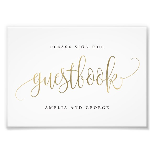 Gästebuchsignatur Wählen Sie Ihre Imitate aus Gold Fotodruck (Vorne)