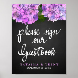 Gästebuchskatalog Wedding Hydrangea Floral Poster