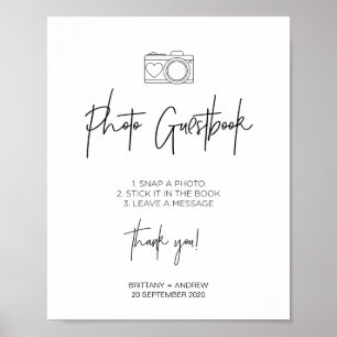 Gästebuchssymbol für Schwarz-Weiß-Hochzeit-Foto Poster
