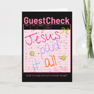 Gästecheck Jesus hat alles bezahlt Lustiger christ Karte