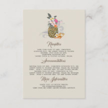 Gästekarte "Beach Pineapa Wedding Information Gues