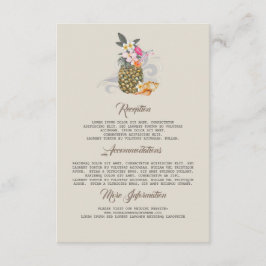 Gästekarte "Beach Pineapa Wedding Information Gues Begleitkarte