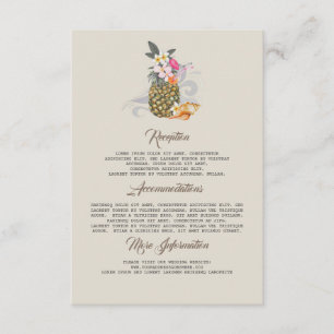 Gästekarte "Beach Pineapa Wedding Information Gues Begleitkarte