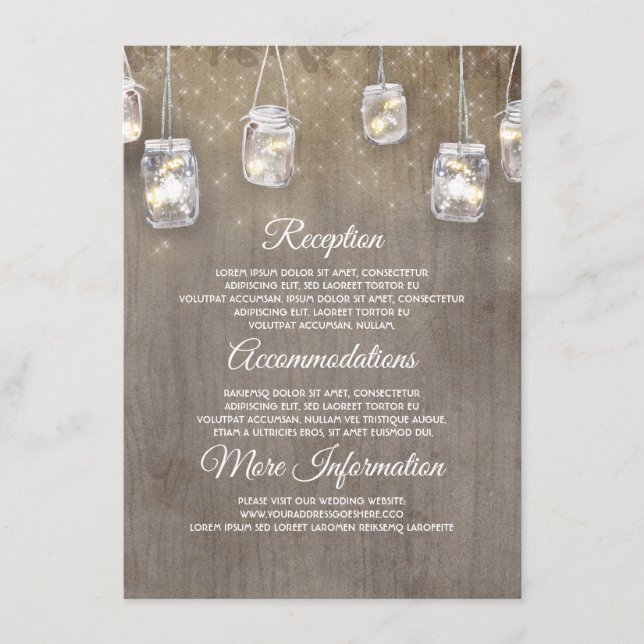 Gästekarte Floral Rustic Wedding Information Guest Begleitkarte (Vorderseite)