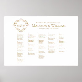 Gästekarte für Luxus-Hochzeiten-Wappen Monogram Poster