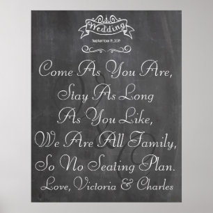 Gästekarte für Vintage Wedding Chalkboard Poster