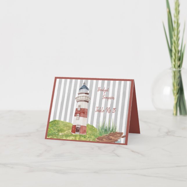 Gästekarte mit Wasserfarbenlampe an der Küste Dankeskarte (Vorderseite)
