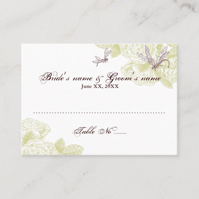 Gästekarte Platzkarte (Vorderseite)