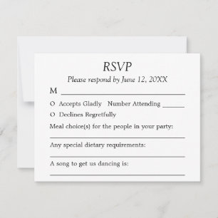 Gästekarten Elegante Minimalistische Hochzeitkarte