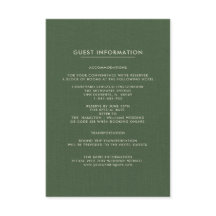 Gästekarten für Hochzeiten | Grünes Muster
