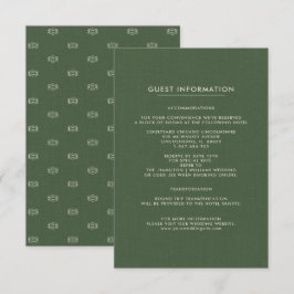 Gästekarten für Hochzeiten | Grünes Muster Begleitkarte