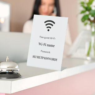 Gästekunden-WLAN-Netzwerkpasswort  Sockelschild