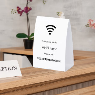Gästekunden-WLAN-Netzwerkpasswort Tischaufsteller