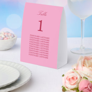 Gästename Pink Magenta Papier-Tischständer Tischaufsteller