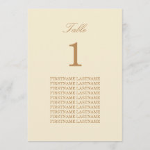 Gästennamen Cream Beige Table Card