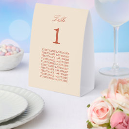 Gästennamen Terrakotta Schrift Papier Tischzelt Tischaufsteller