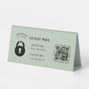 Gästewifi-Passwort und Netzwerk Geschäftstisch Tischaufsteller
