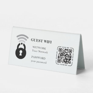 Gästewlan-Passwort und Netzwerk Geschäftstabelle Tischaufsteller