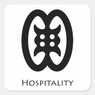 Gastfreundschaft ( Akwaaba ) Adinkra Symbol Aufkle Quadratischer Aufkleber