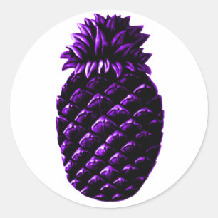 Gastfreundschaft Ananas Lila MUSEUM Zazzle Gif Runder Aufkleber