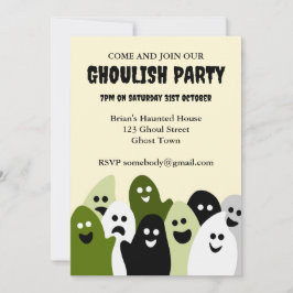 Gastgeber des ghoulischen Halloween-Party Einladun Einladung
