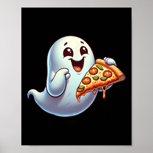 Gastgeber Essen Pizza Halloween Männer Frauen Kind Poster (Vorne)