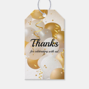 Gastgeschenk aus Gold und Weißballons Geschenkanhänger