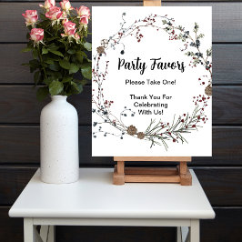 Gastgeschenk Babydusche Winterbeere Wildblumen Poster