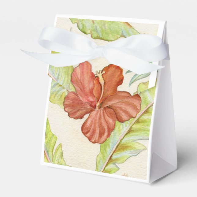 Gastgeschenk-Box für hawaiianischen Hibiskus Geschenkschachtel (Vorderseite)