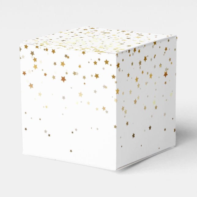 Gastgeschenk Box-Gold Stars Gefälligkeitsbox Geschenkschachtel (Vorderseite)