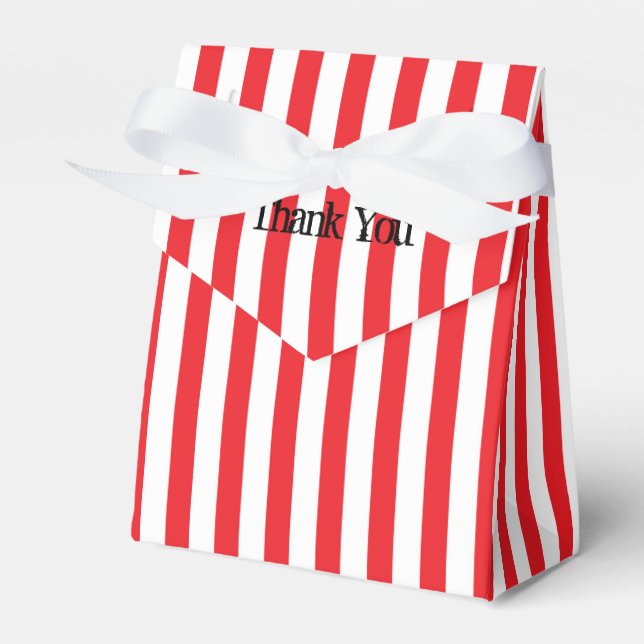 Gastgeschenk-Box mit rotem und weißem Circus Strip Geschenkschachtel (Vorderseite)