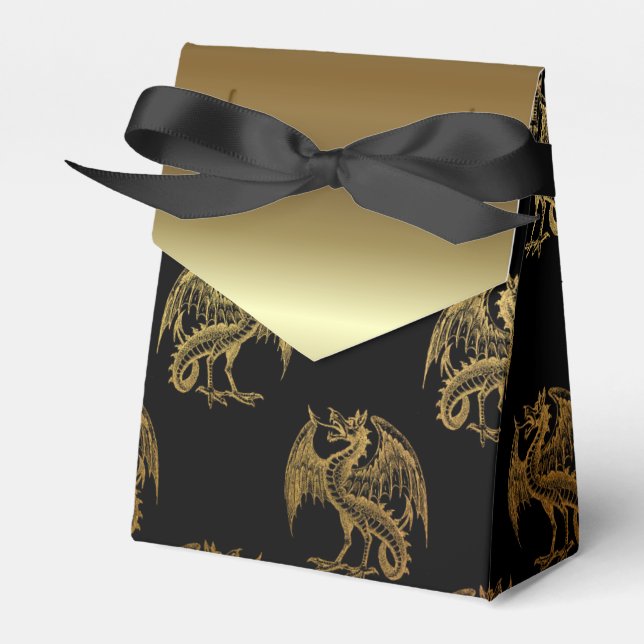 Gastgeschenk des Schwarzen Golddrachenmusters Geschenkschachtel (Vorderseite)
